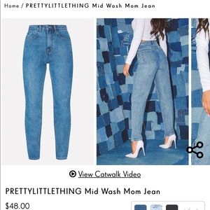 PRETTYLITTLETHING Medium Wash Mom Jeans ✨